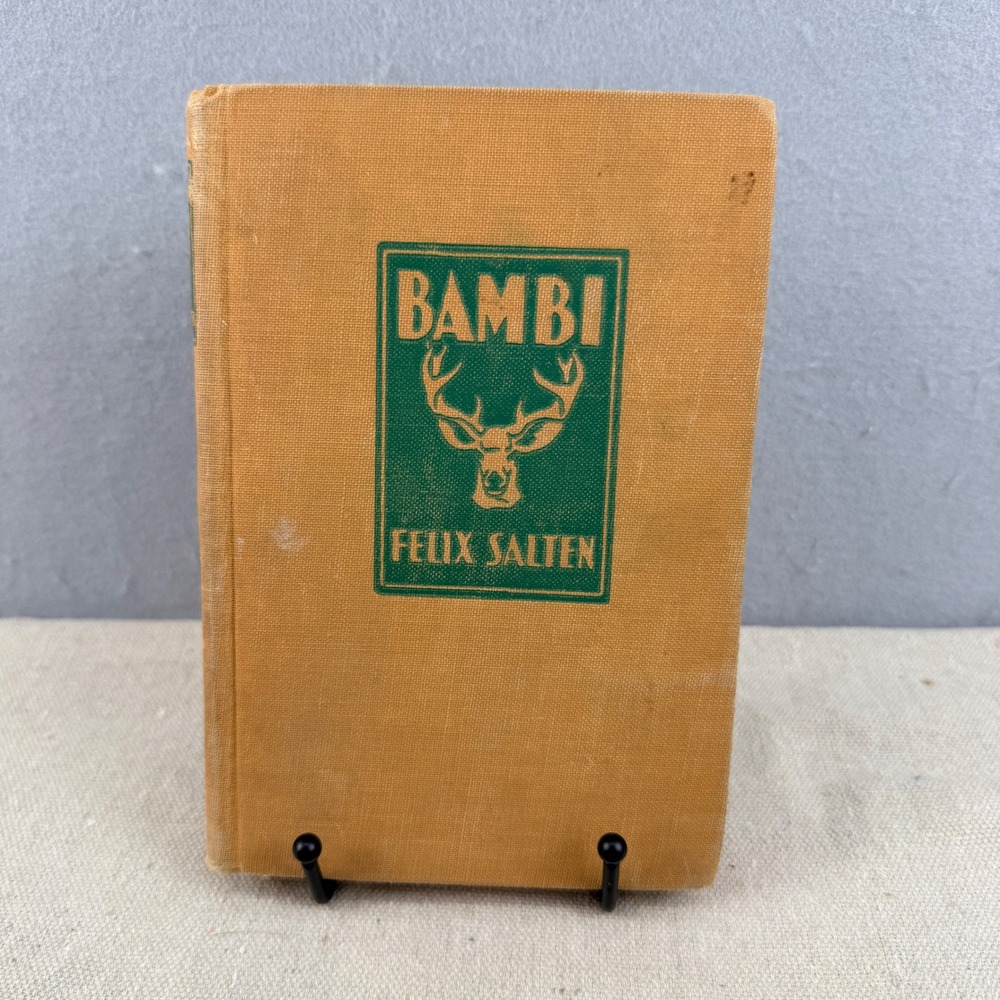 Vintage Bambi Felix Salten 1929 Grosset & Dunlap Hardcover Mustard Tan Book